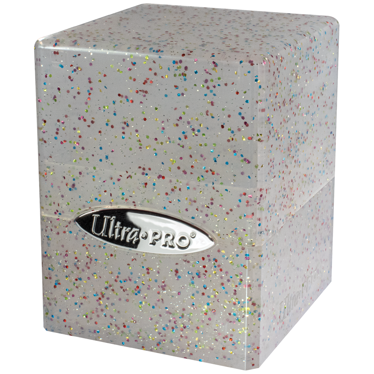 Ultra Pro Satin Cube Glitter Clear – Deck Box per 100+ Carte TCG