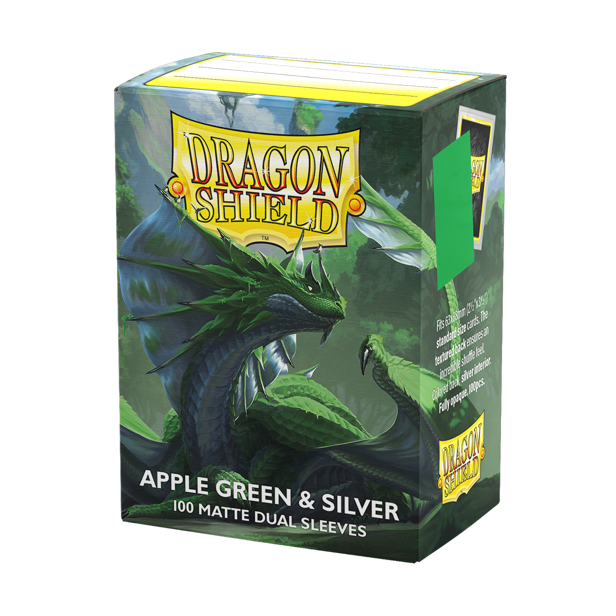 Dragon Shield - Matte Dual Sleeves Apple Green & Silver (100 Bustine)