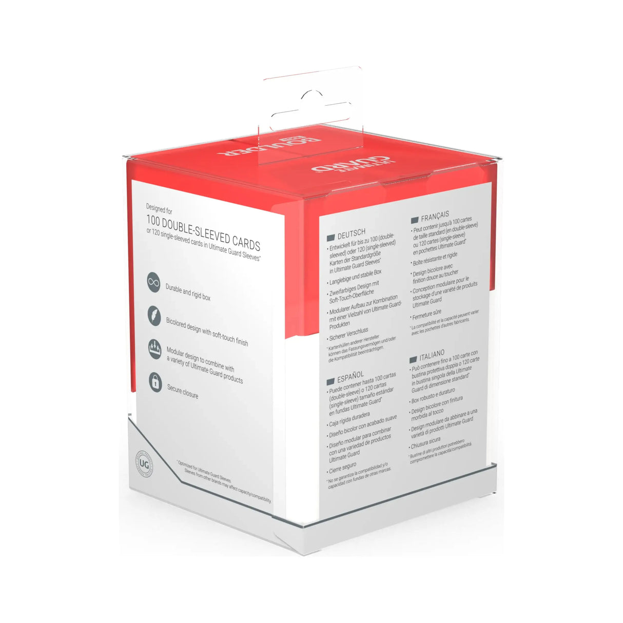 Ultimate Guard - Boulder 100+ SYNERGY Deck Box - Red/White