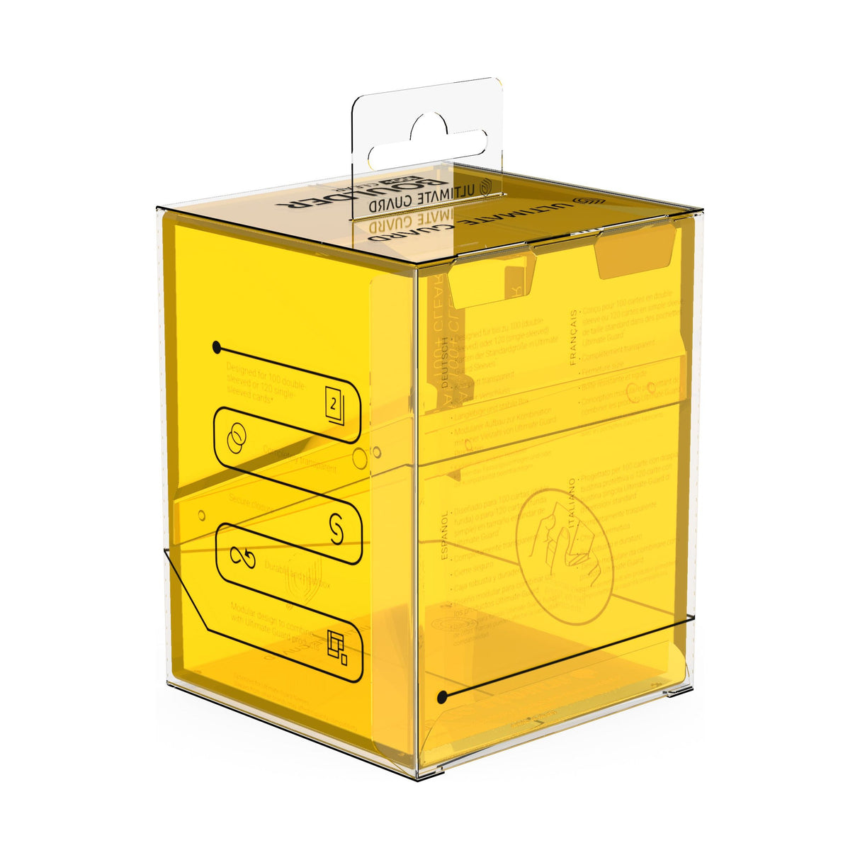Ultimate Guard - Boulder 100+ Deck Box - Clear Yellow