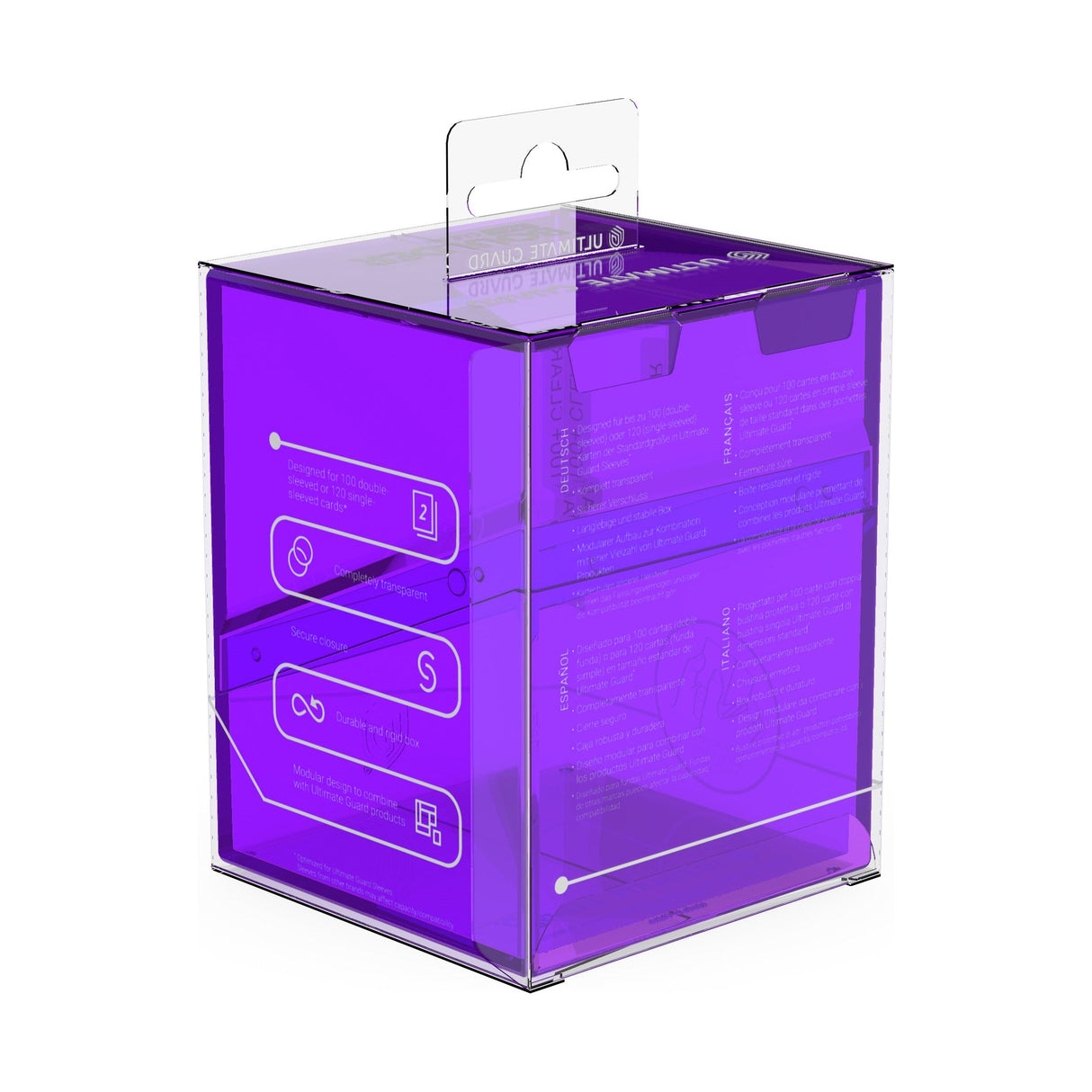 Ultimate Guard - Boulder 100+ Deck Box - Clear Amethyst