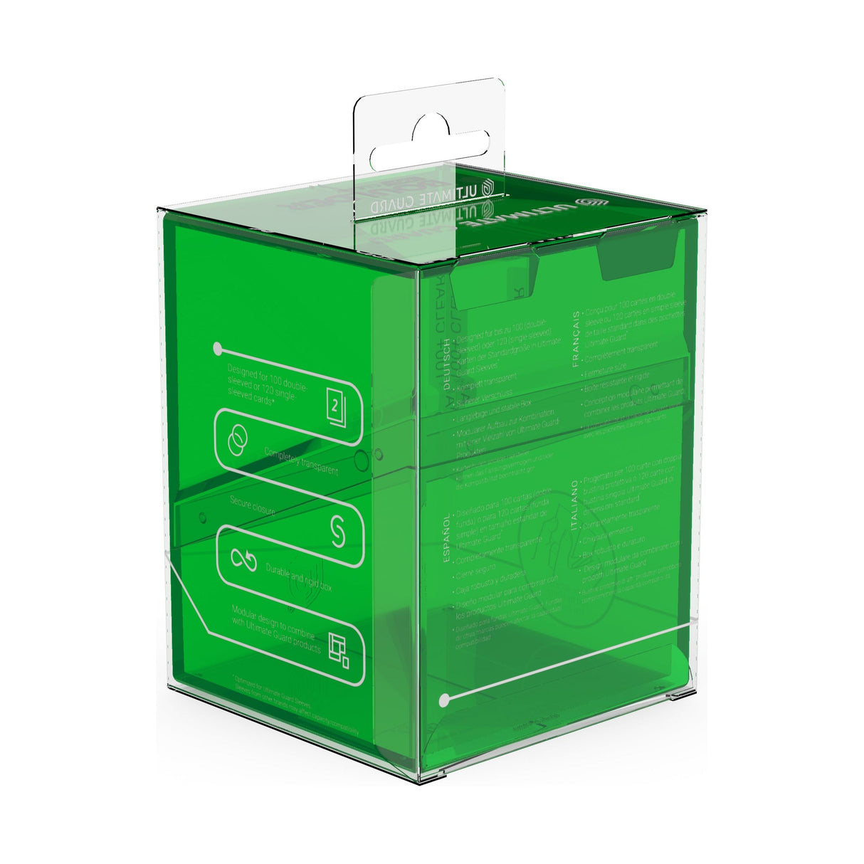 Ultimate Guard - Boulder 100+ Deck Box - Clear Green