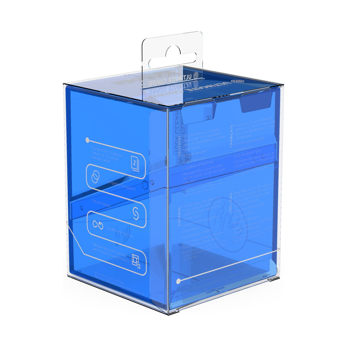 Ultimate Guard - Boulder 100+ Deck Box - Clear Sapphire