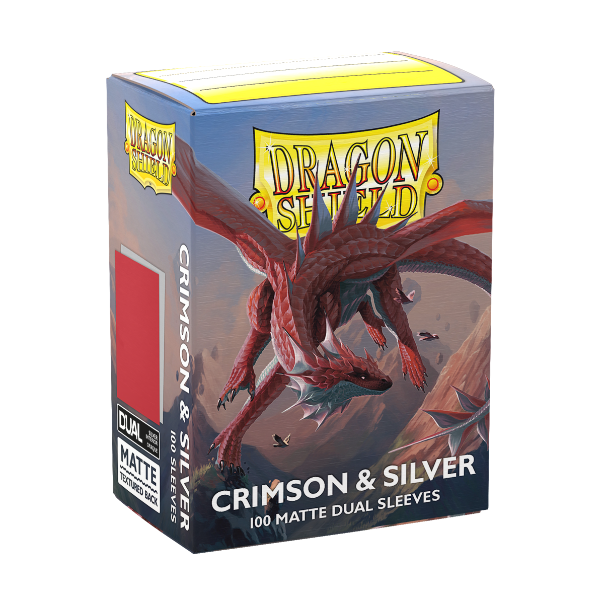 Dragon Shield - Matte Dual Sleeves Crimson & Silver (100 Bustine)