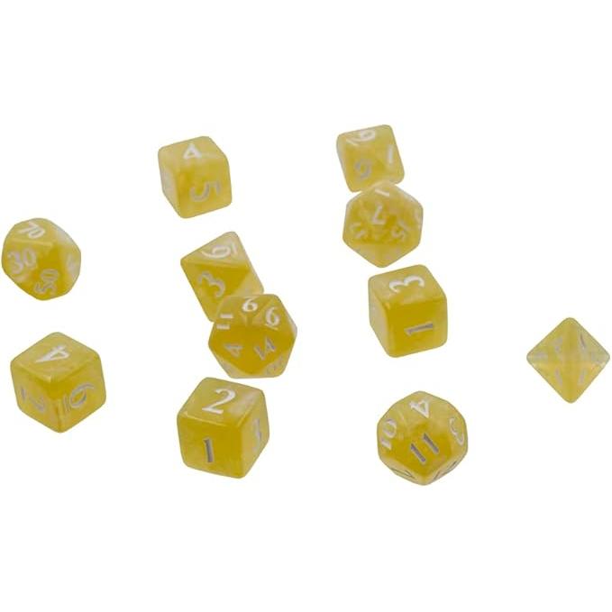 Ultra PRO Eclipse Acrylic RPG Dice Set Lemon Yellow (11ct) – Set di Dadi per Giochi di Ruolo