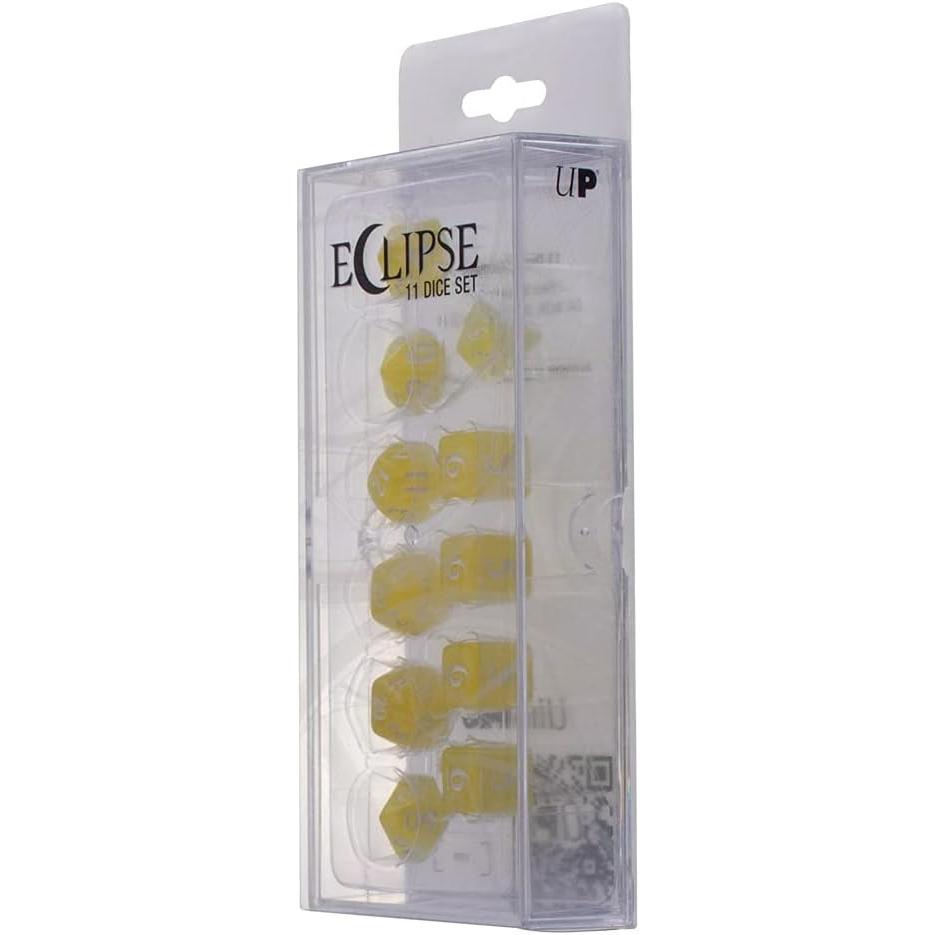 Ultra PRO Eclipse Acrylic RPG Dice Set Lemon Yellow (11ct) – Set di Dadi per Giochi di Ruolo