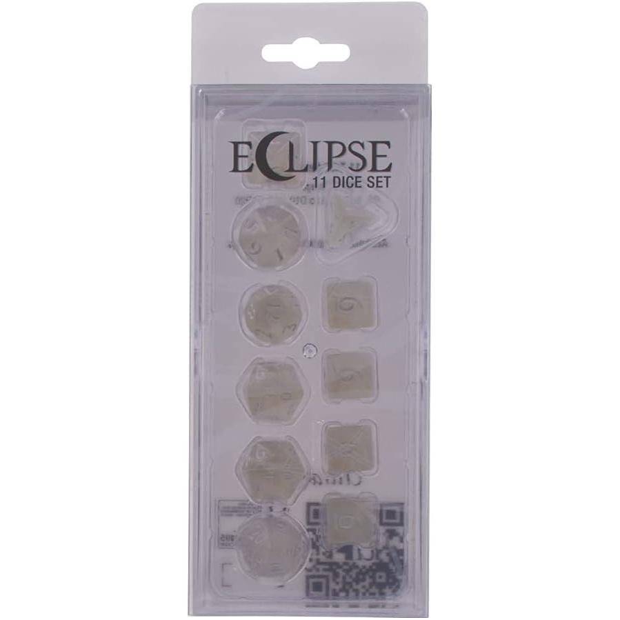 Ultra PRO Eclipse Acrylic RPG Dice Set Arctic White (11ct) – Set di Dadi per Giochi di Ruolo