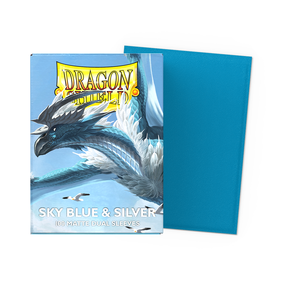 Dragon Shield - Matte Dual Sleeves Sky Blue & Silver (100 Bustine)