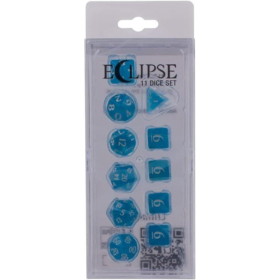 Ultra PRO Eclipse Acrylic RPG Dice Set Sky Blue (11ct) – Set di Dadi per Giochi di Ruolo