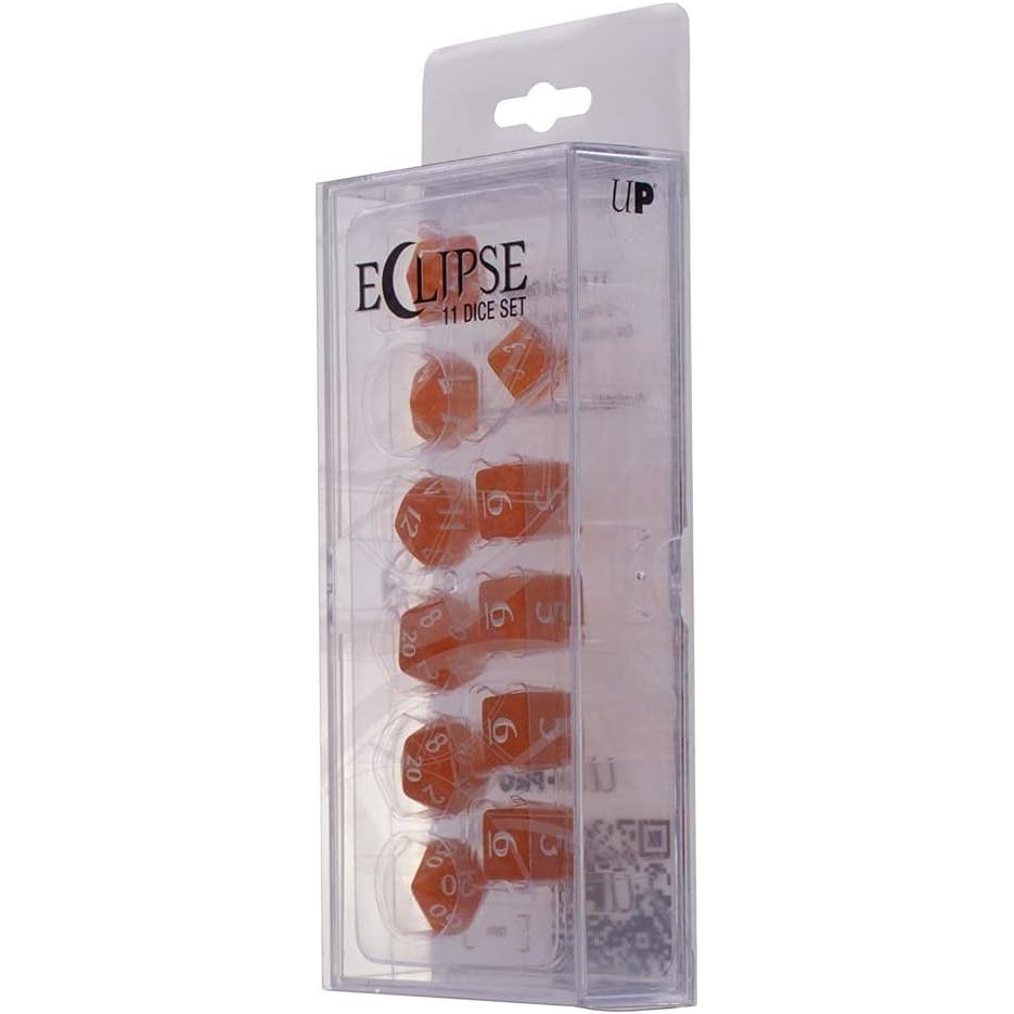 Ultra PRO Eclipse Acrylic RPG Dice Set Pumpkin Orange (11ct) – Set di Dadi per Giochi di Ruolo