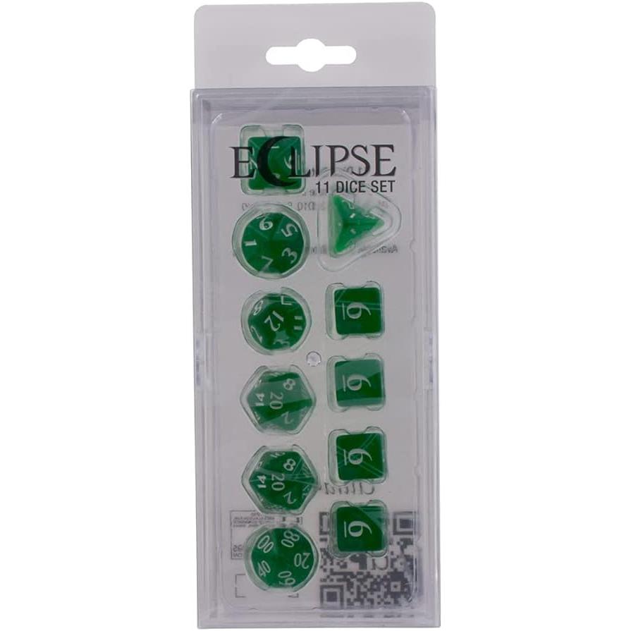 Ultra PRO Eclipse Acrylic RPG Dice Set Forest Green (11ct) – Set di Dadi per Giochi di Ruolo