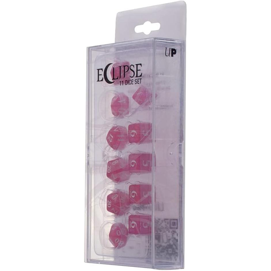 Ultra PRO Eclipse Acrylic RPG Dice Set Hot Pink (11ct) – Set di Dadi Acrilici per Giochi di Ruolo