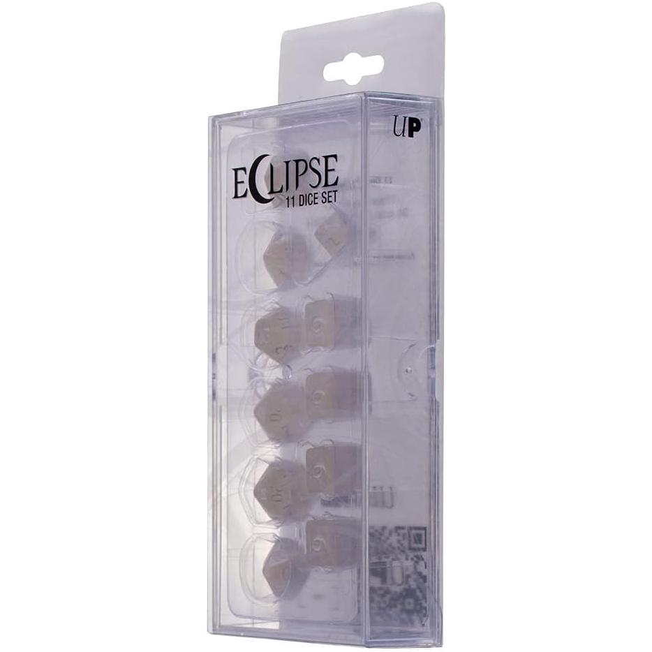 Ultra PRO Eclipse Acrylic RPG Dice Set Arctic White (11ct) – Set di Dadi per Giochi di Ruolo