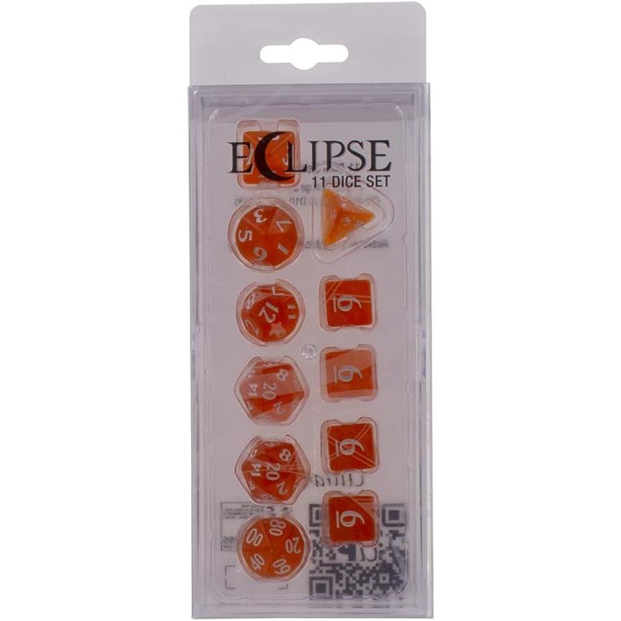 Ultra PRO Eclipse Acrylic RPG Dice Set Pumpkin Orange (11ct) – Set di Dadi per Giochi di Ruolo
