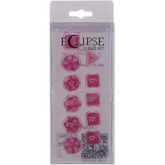 Ultra PRO Eclipse Acrylic RPG Dice Set Hot Pink (11ct) – Set di Dadi Acrilici per Giochi di Ruolo