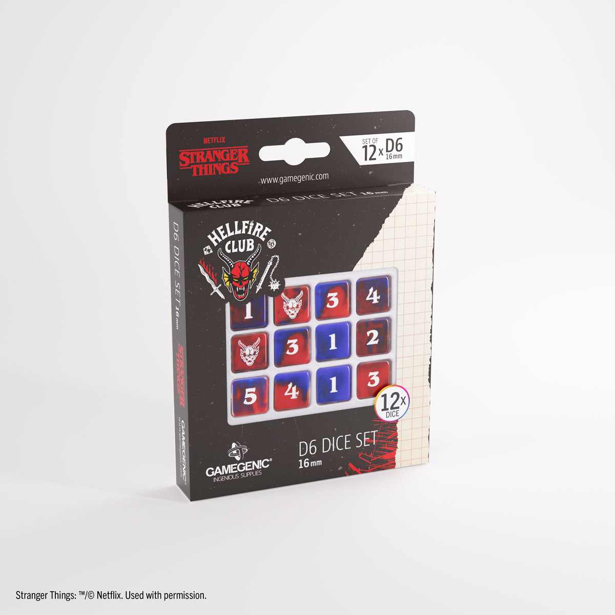 Gamegenic – Stranger Things “Hellfire Club” D6 16 mm Dice Set (12)