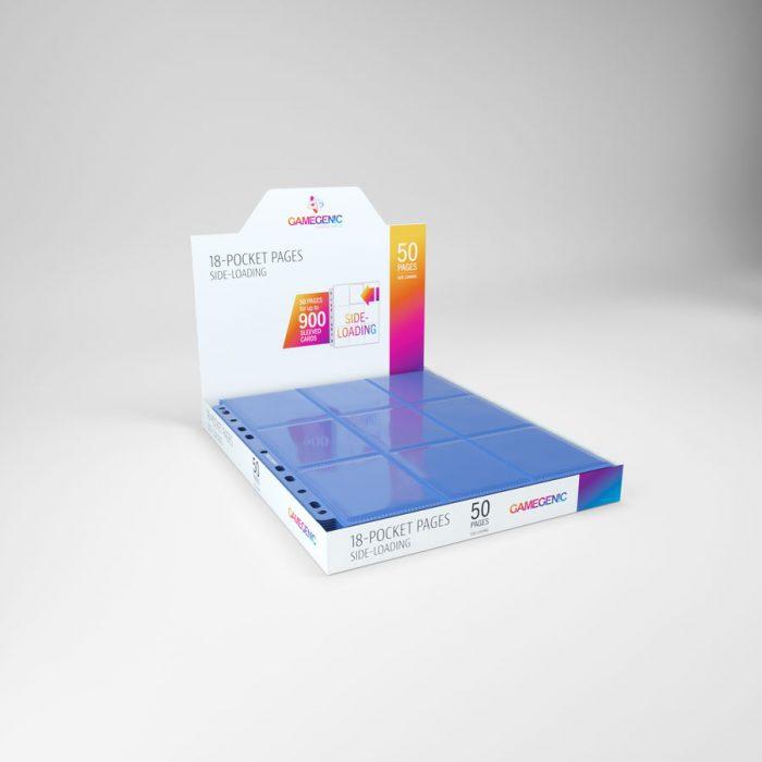 Gamegenic 18-Pocket Pages Side-Loading (50 Pag.) Blue – Fogli per Raccoglitori TCG