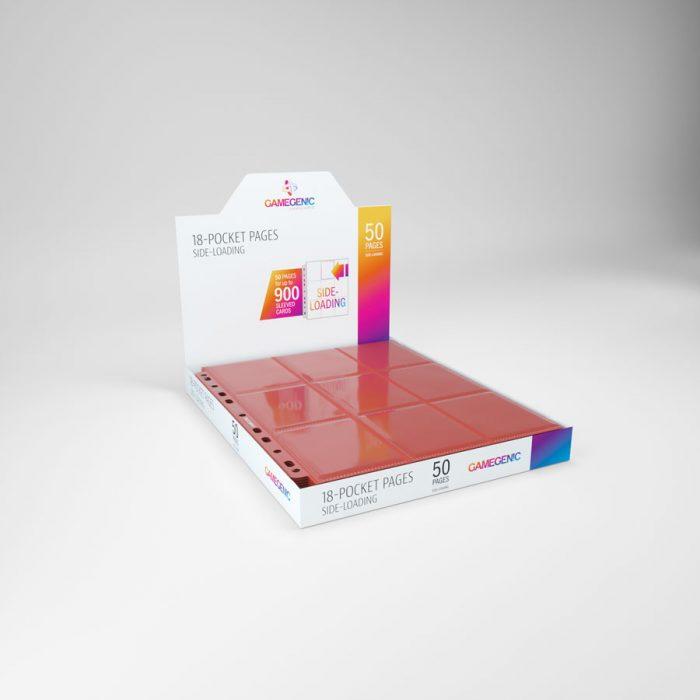 Gamegenic 18-Pocket Pages Side-Loading (50 Pag.) Red – Fogli per Raccoglitori TCG