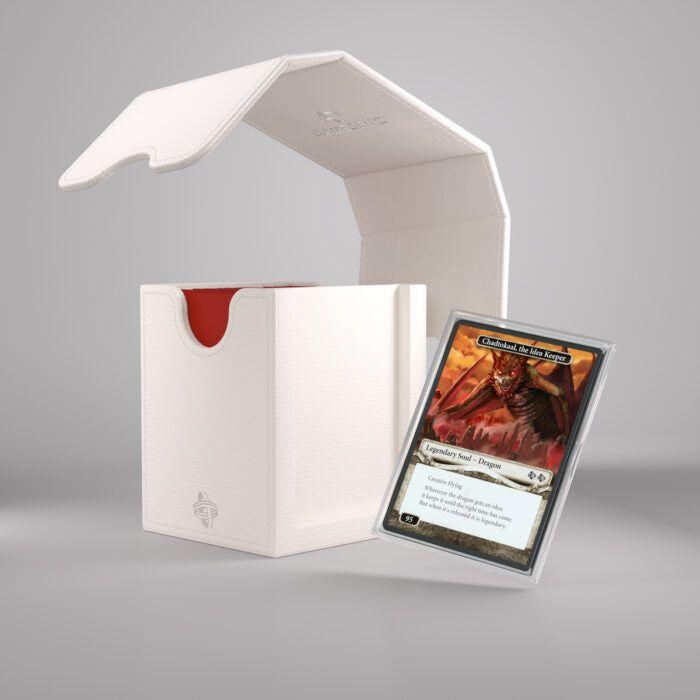 Deck Box Gamegenic Squire PLUS 100+ XL Convertible White – Per Carte TCG / Commander