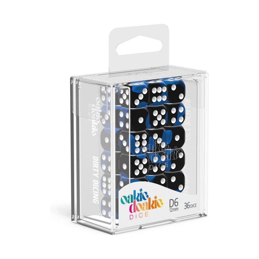Oakie Doakie Dice Set D6 12 mm Glow in the Dark Deep Ocean (36 pezzi) – Dadi Fosforescenti per Giochi da Tavolo e TCG