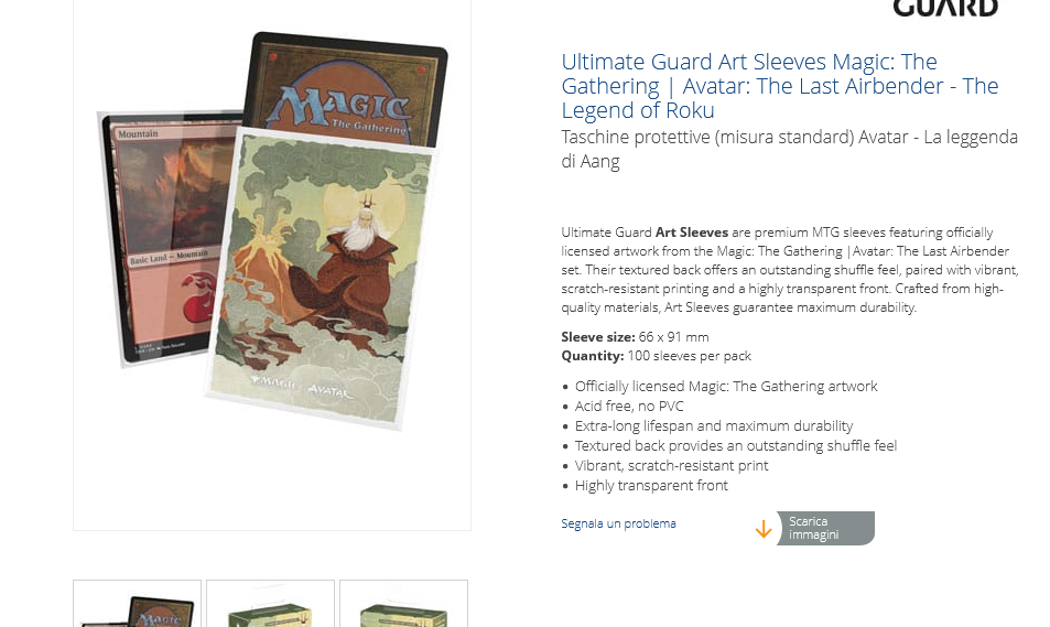 Ultimate Guard – Art Sleeves Standard Size (100) – Avatar: The Last Airbender – The Legend of Roku