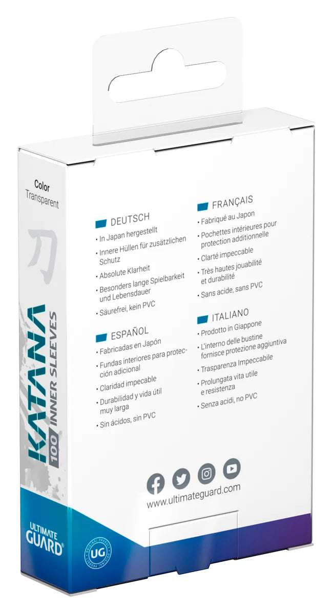 Ultimate Guard Katana Inner Sleeves – Perfect Size Standard – Confezione da 100