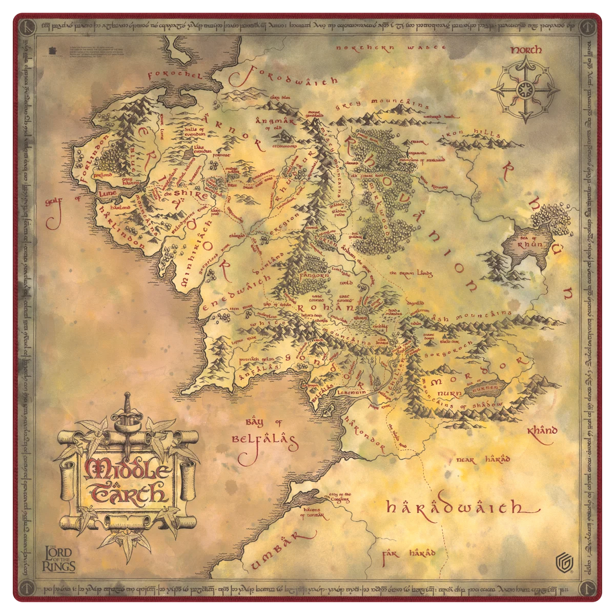 Ultimate Guard – Playmat The Lord of the Rings "Places of Middle-earth" Oversized 61x 61cm