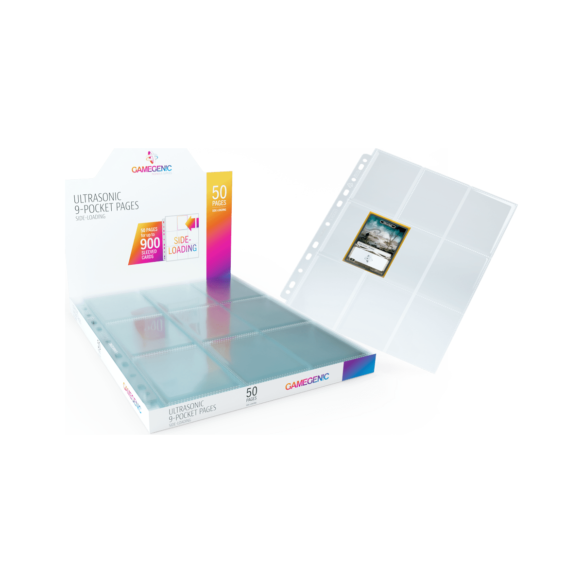Gamegenic Ultrasonic 9-Pocket Pages Side-Loading (50 Pag.) Clear – Fogli per Raccoglitori TCG