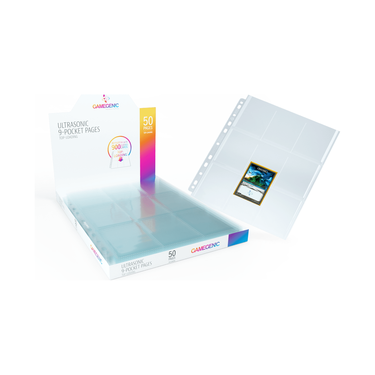 Gamegenic Ultrasonic 9-Pocket Pages Top-Loading (50 Pag.) Clear – Fogli per Raccoglitori TCG
