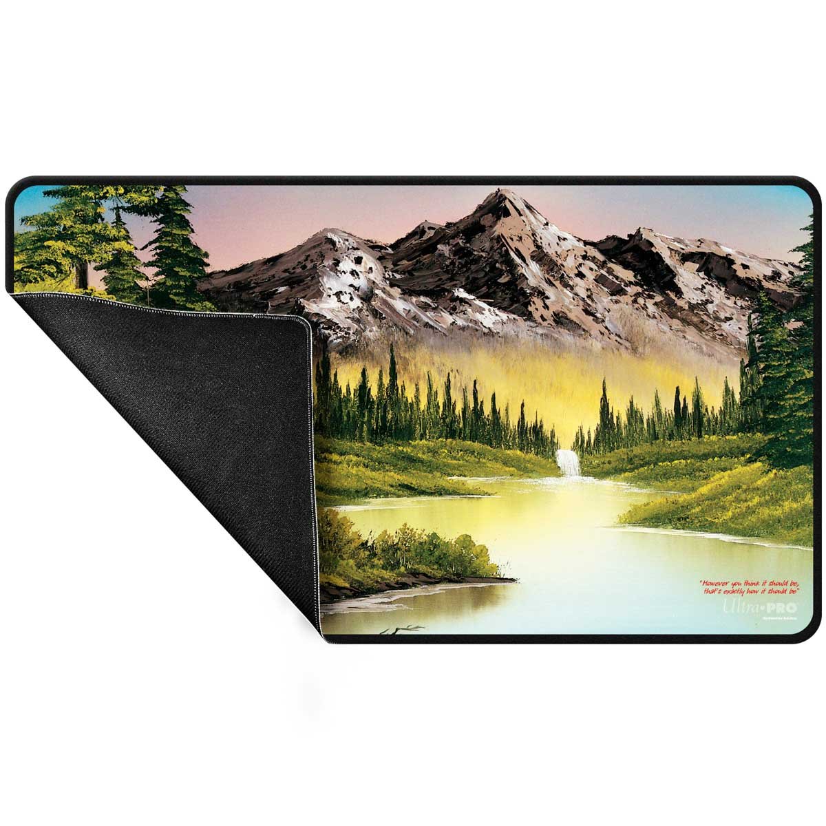 Ultra PRO – Bob Ross Mountain Retreat Black Stitched Playmat