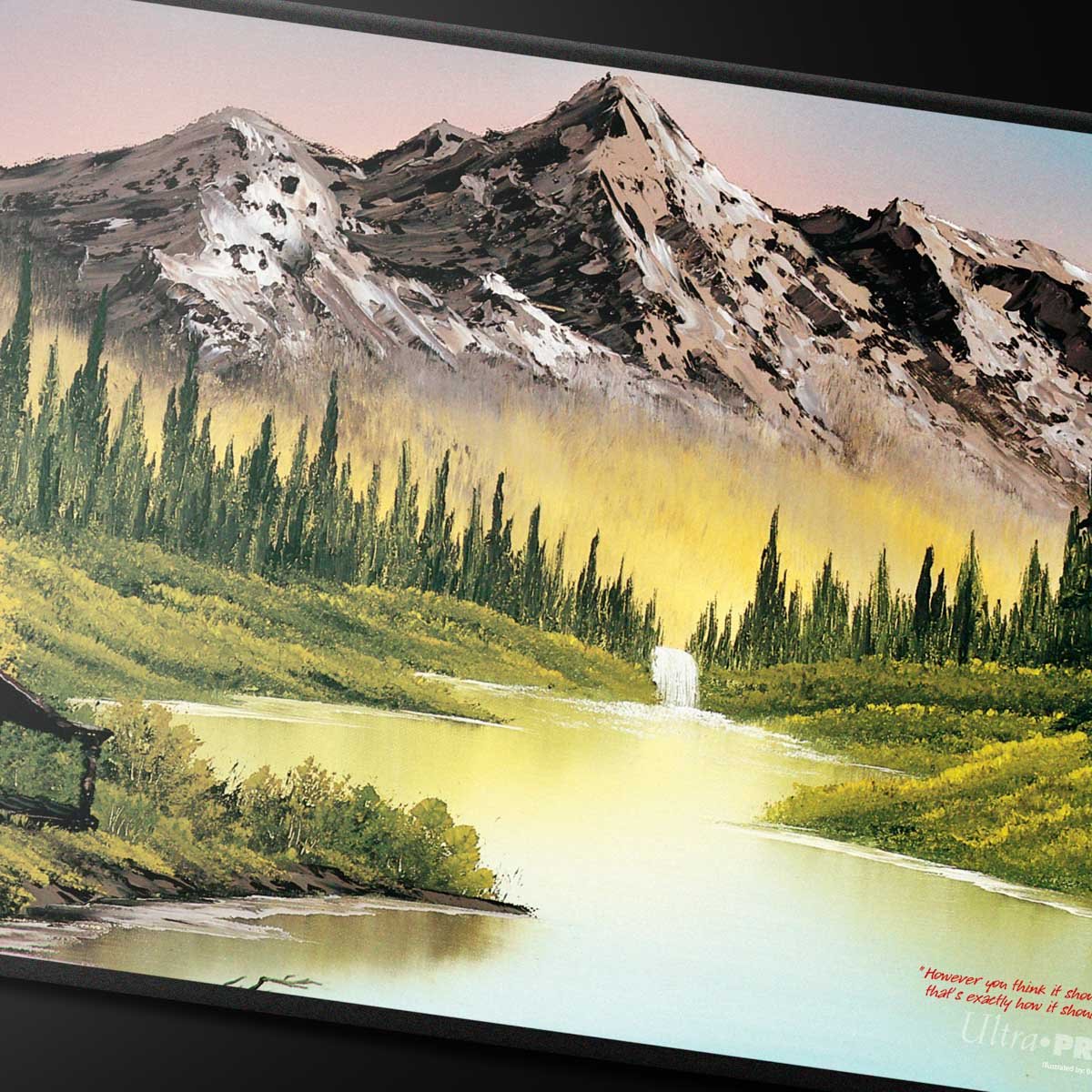 Ultra PRO – Bob Ross Mountain Retreat Black Stitched Playmat