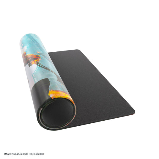 Gamegenic Shiny Playmat Reality Fracture Ajani – tappetino parzialmente arrotolato, lato Magic