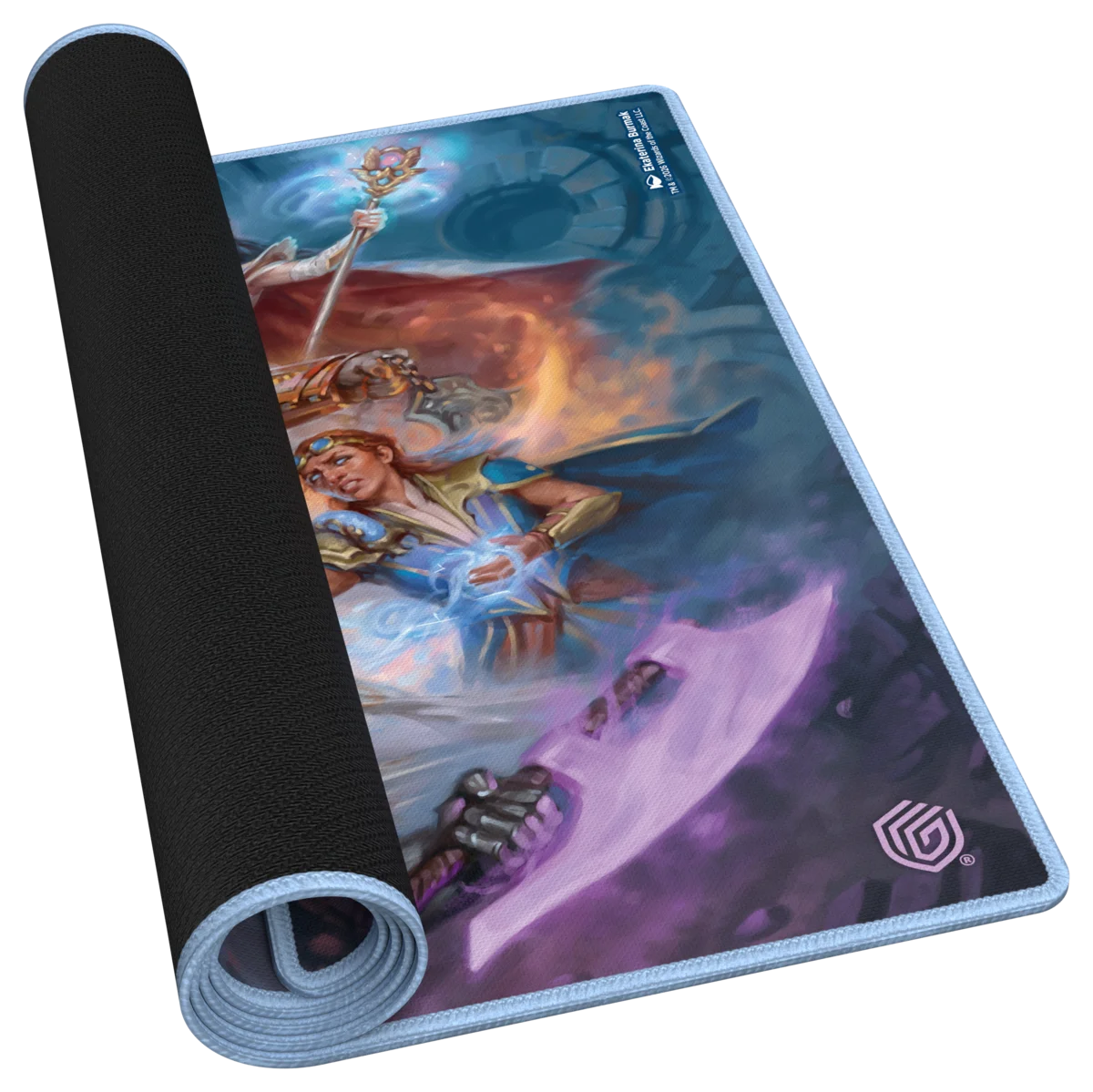Ultimate Guard Play-Mat Reality Fracture Face Yourself – tappetino parzialmente arrotolato e base