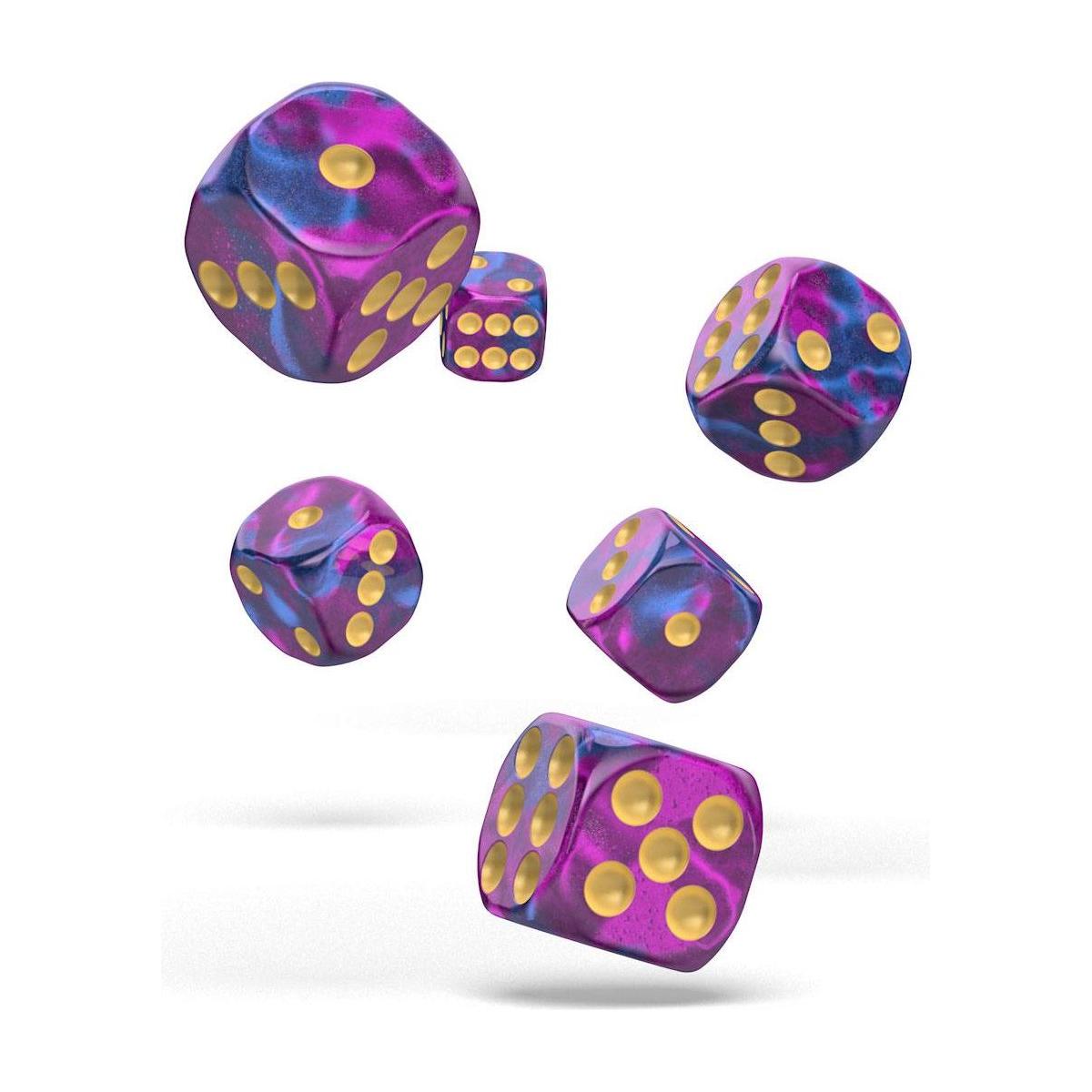 Oakie Doakie Dice Set D6 16 mm Gemidice Amethyst (12 pezzi) – Dadi Effetto Gemma per Giochi da Tavolo e TCG