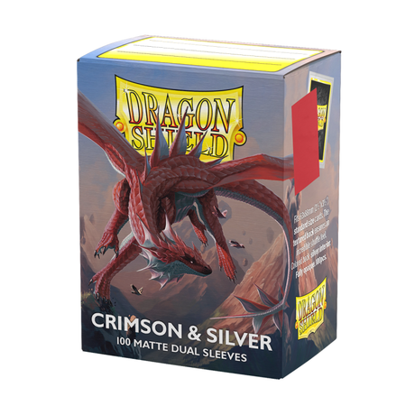 Dragon Shield - Matte Dual Sleeves Crimson & Silver (100 Bustine)