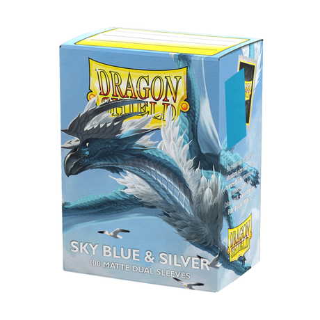 Dragon Shield - Matte Dual Sleeves Sky Blue & Silver (100 Bustine)