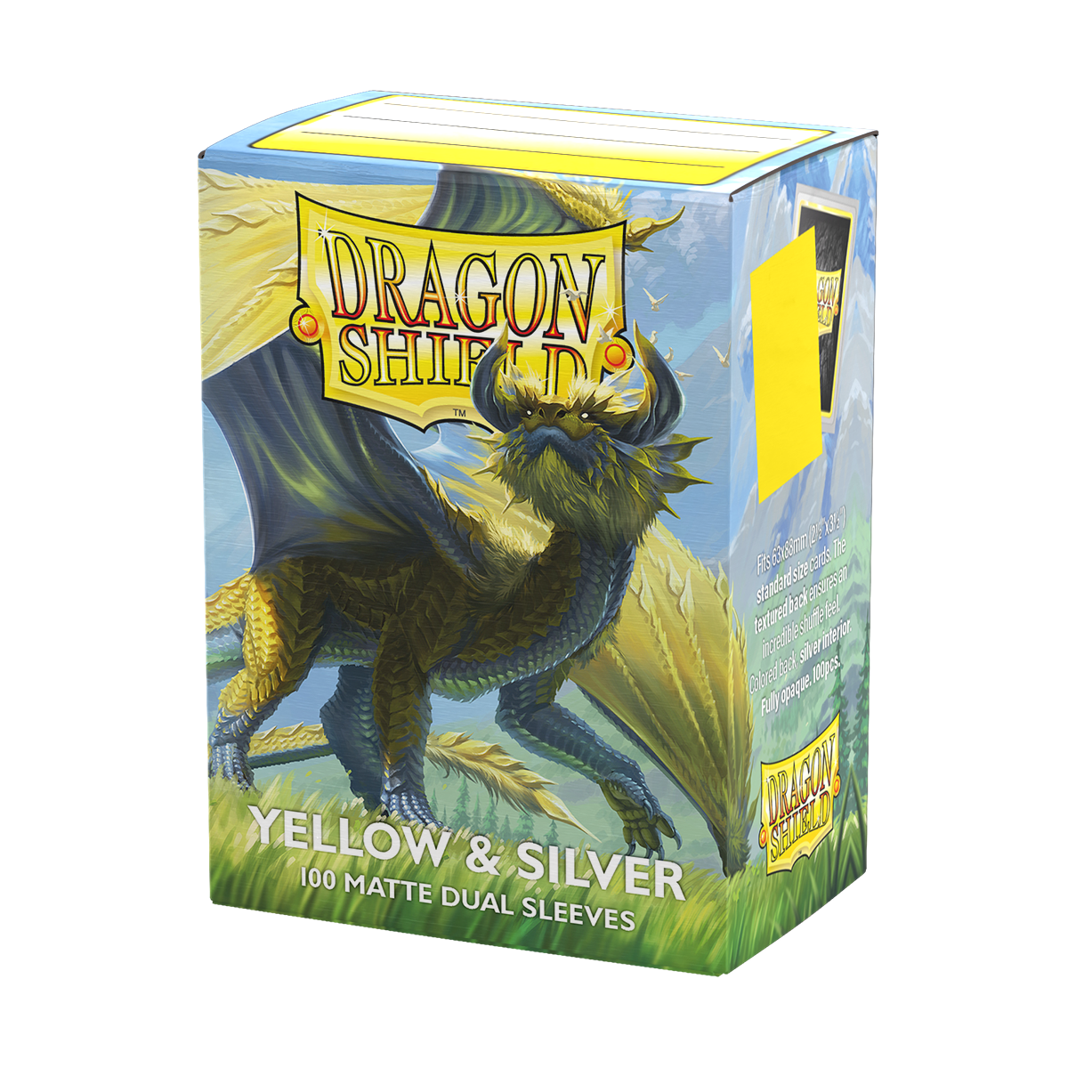 Dragon Shield - Matte Dual Sleeves Yellow & Silver (100 Bustine)