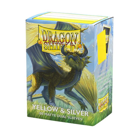Dragon Shield - Matte Dual Sleeves Yellow & Silver (100 Bustine)