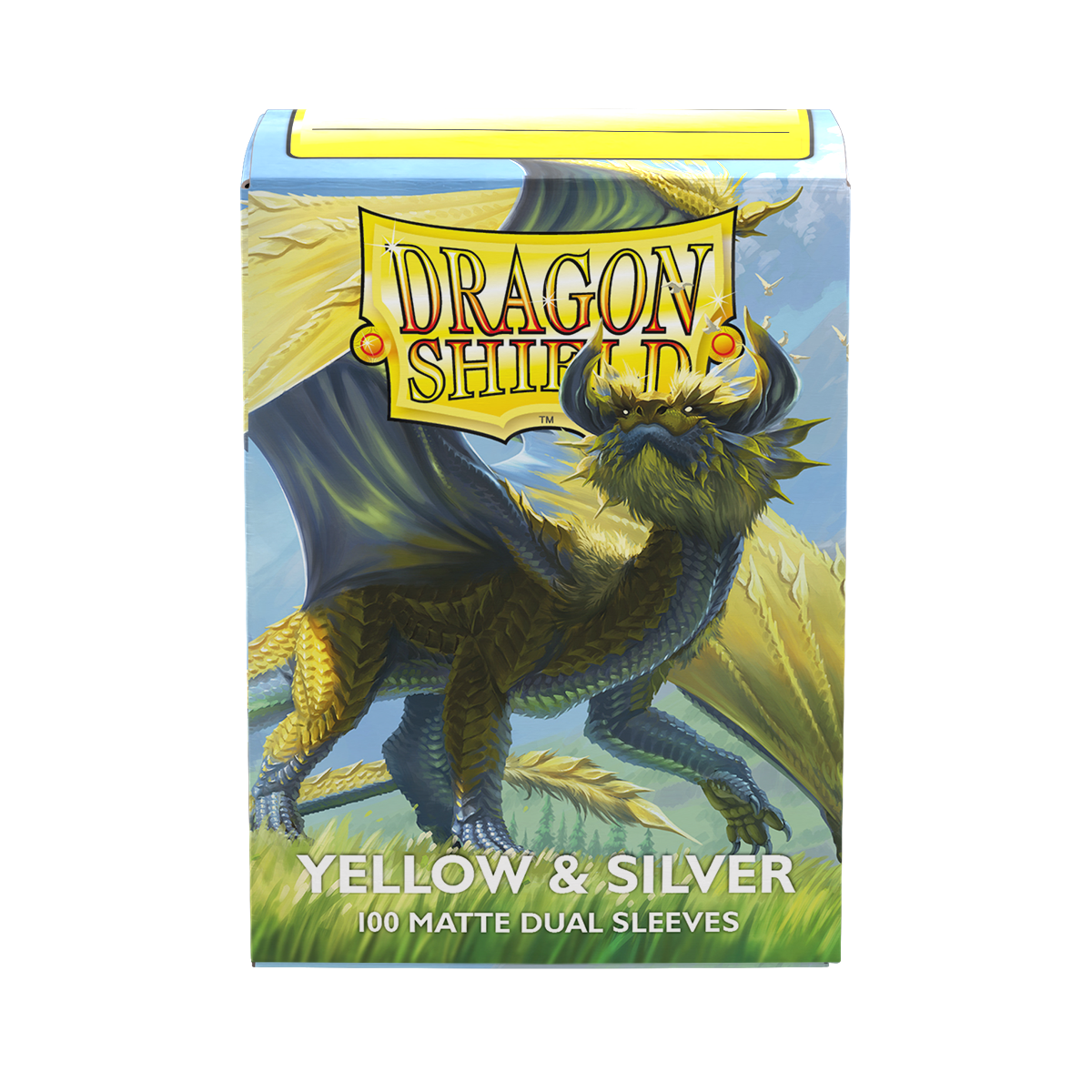 Dragon Shield - Matte Dual Sleeves Yellow & Silver (100 Bustine)