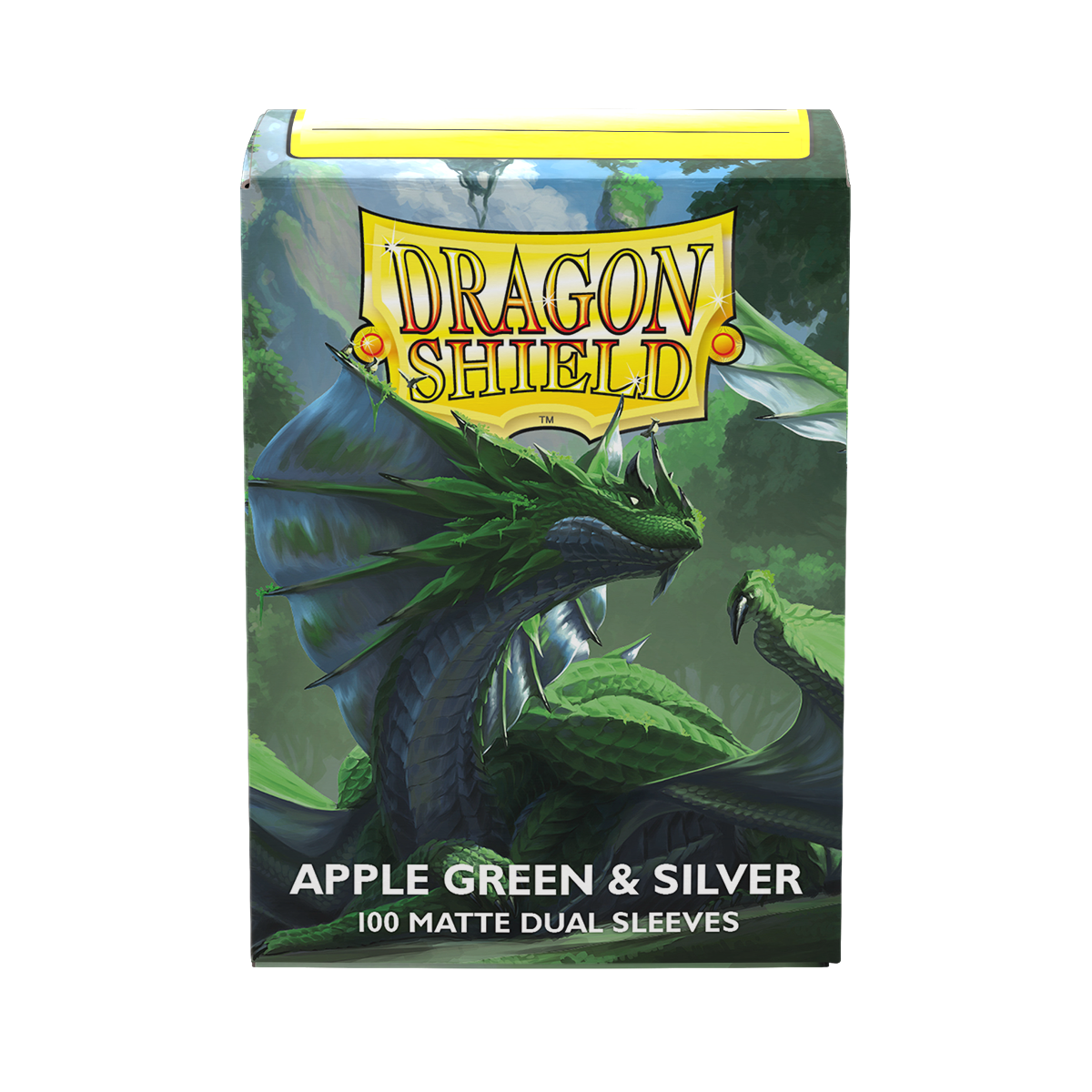 Dragon Shield - Matte Dual Sleeves Apple Green & Silver (100 Bustine)