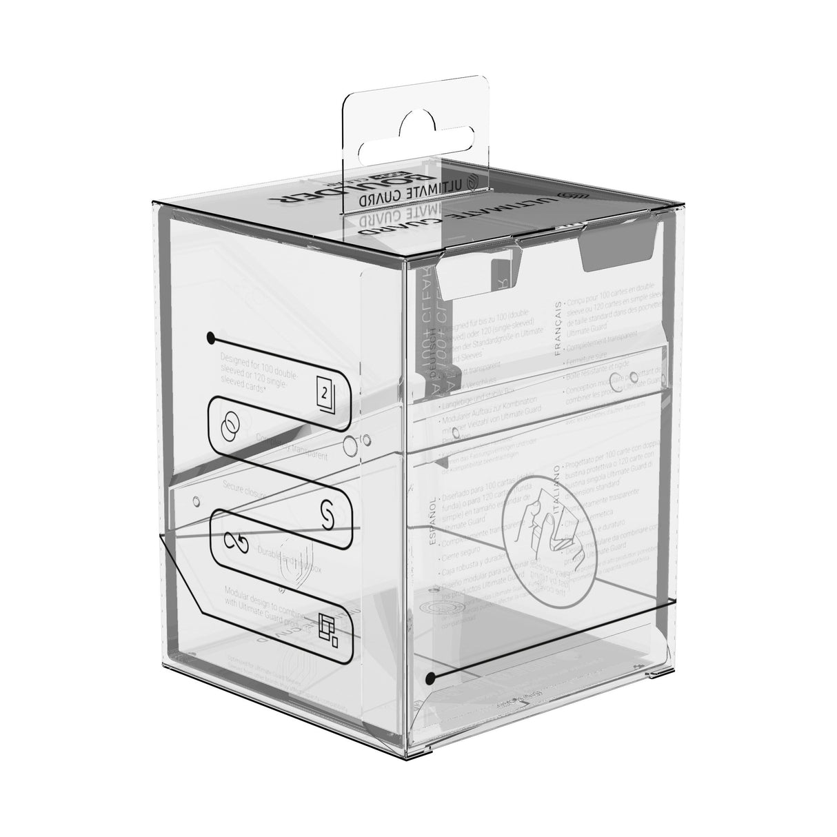 Ultimate Guard - Boulder 100+ Deck Box - Clear Transparent