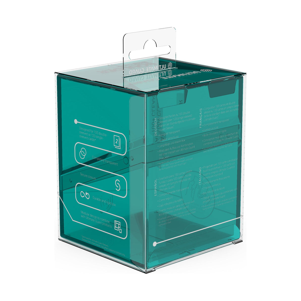 Ultimate Guard - Boulder 100+ Deck Box - Clear Malachite
