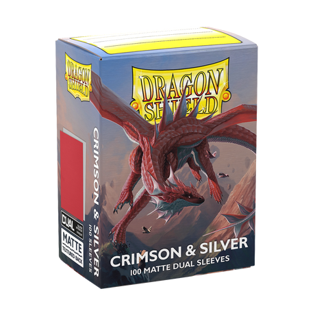Dragon Shield - Matte Dual Sleeves Crimson & Silver (100 Bustine)