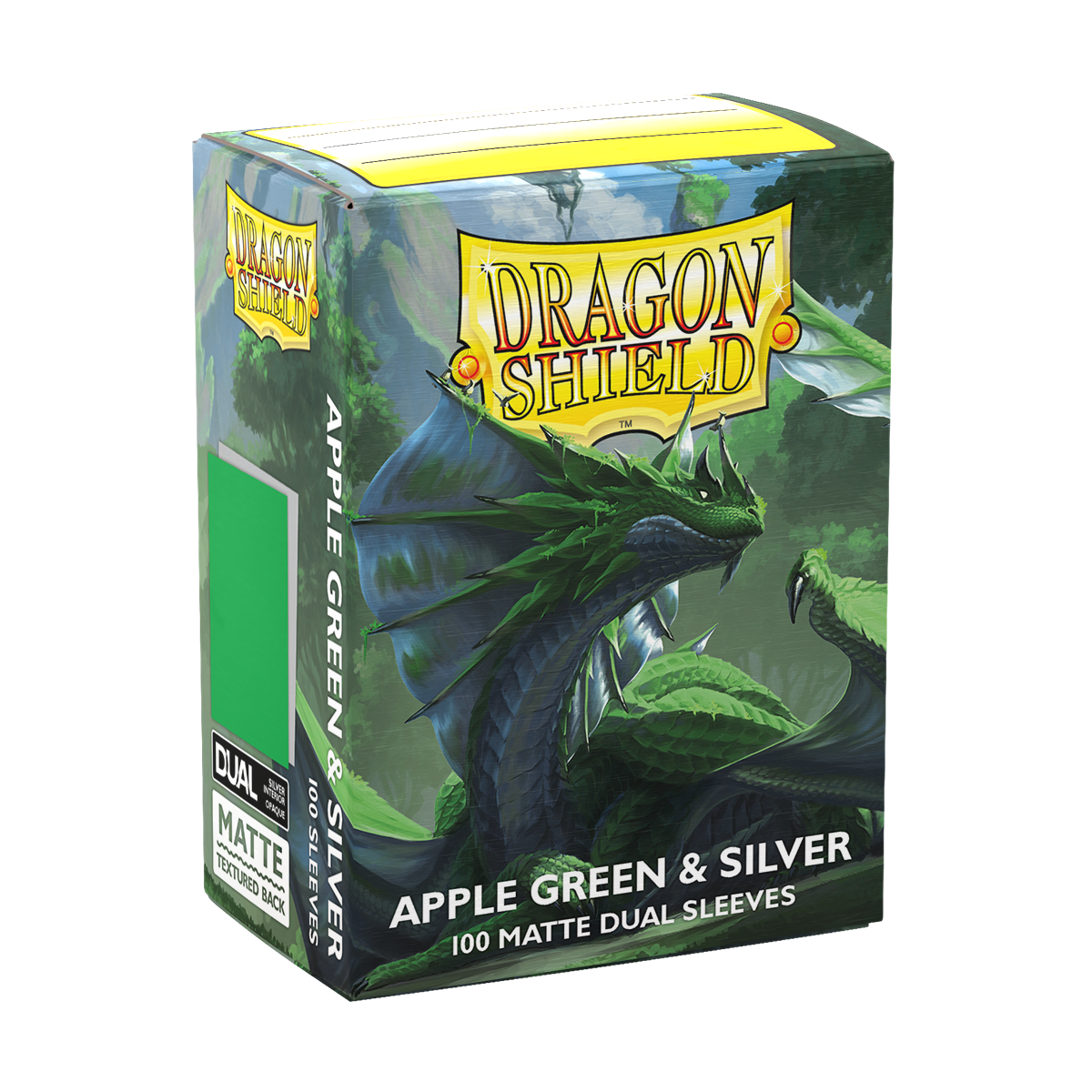 Dragon Shield - Matte Dual Sleeves Apple Green & Silver (100 Bustine)