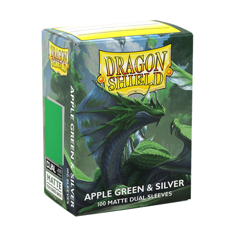 Dragon Shield - Matte Dual Sleeves Apple Green & Silver (100 Bustine)