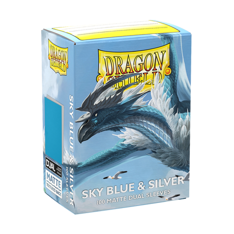 Dragon Shield - Matte Dual Sleeves Sky Blue & Silver (100 Bustine)