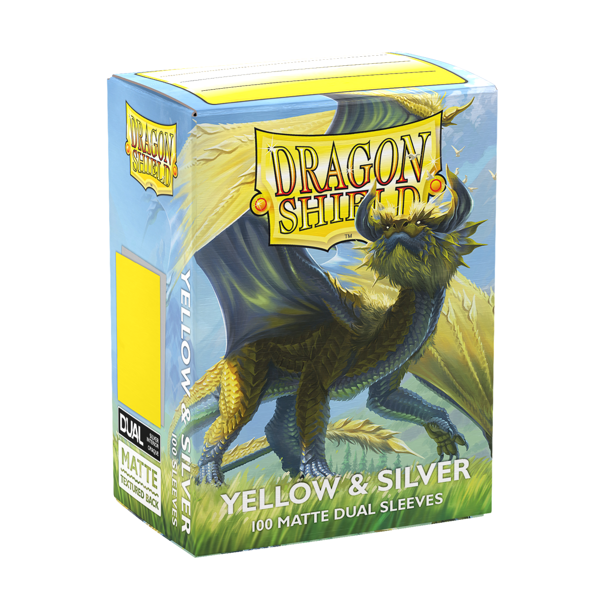 Dragon Shield - Matte Dual Sleeves Yellow & Silver (100 Bustine)