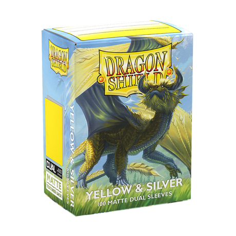 Dragon Shield - Matte Dual Sleeves Yellow & Silver (100 Bustine)