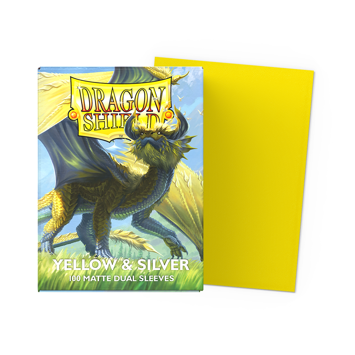 Dragon Shield - Matte Dual Sleeves Yellow & Silver (100 Bustine)