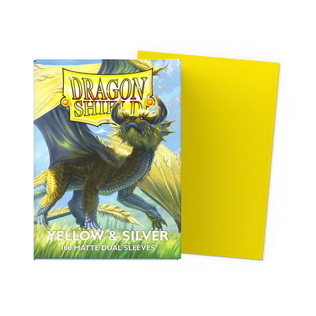 Dragon Shield - Matte Dual Sleeves Yellow & Silver (100 Bustine)